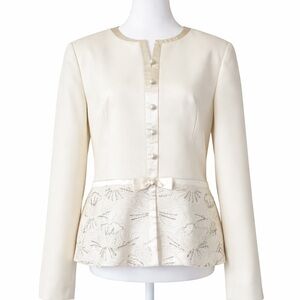 🤍 Emily Ivory Blazer with Embroidery – Elegant & Unique